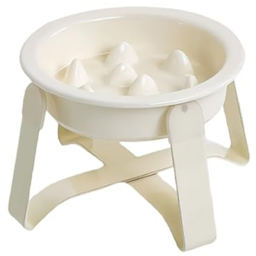 Dog Bowl Slow Feeder,Ceramic Metal Anti-Choking Dog Bowl - Dish Feeder with Iron Stand for Travel Indoor Dining Apartment Kitchen Daily Home Outdoor Healthy Eating Puppy