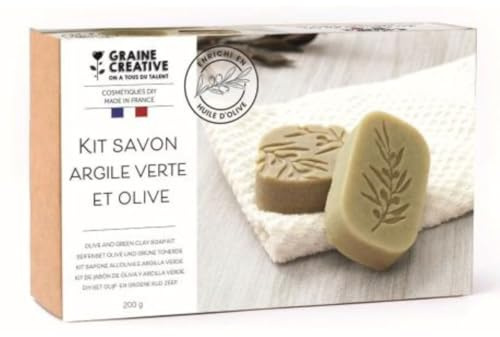 GRAINE CREATIVE KIT DIY : Coffret savons à l'olive et argile verte