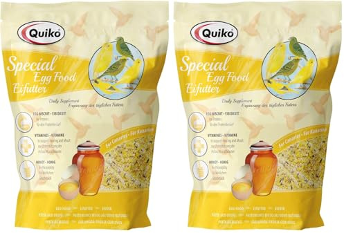 Nourriture aux Oeufs Quiko Special 1kg - Nourriture aux Oeufs pour canaris et canaris postiches (Lot de 2)