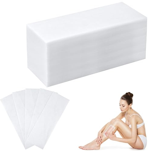 BUTBU 100PCS Wax Strips, Non-Woven Wax Strips for Arms, Paper Waxing Strip for Hair Removal, Professional Soft Waxs Paper for Face, Body, Eyebrow Hair, Facial, Legs, Bikini (20x7cm, 7.9x2.8Inch) | Non-Woven Paper Hair Removal Wax for Hot Wax and Sugar Paste, Hair Removal for Body and Face Bikini (20 x 7 cm, 100 Pieces)