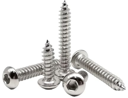 M2 M2.3 M2.6 M3 M4 M5 M6 Insexkantknapp Runt huvud Självgängande träskruv A2-70 304 Rostfritt stål L=4-50mm(12mm,10pcs M4)