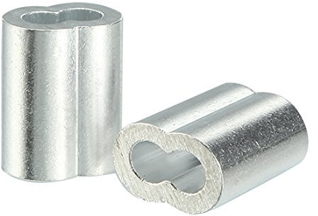 sourcing map Câble 1.2mm câble métallique Manchons à sertir en aluminium clip boucle 50pcs