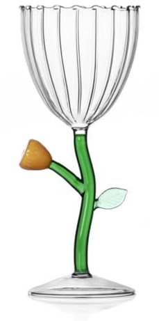 Ichendorf Milano Optisch Bernstein Flower Kelch | Botanica Collection | 28 cl | Borosilikatglas | handgefertigt