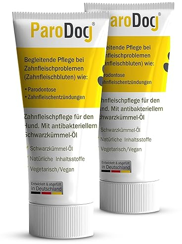 PARODOG® Zahnfleischpflege-Gel für Hunde, 2x25ml, 2er Set Zahncreme zum Vorteilspreis, begleitende Behandlung von Zahnfleischbluten, Parodontose & Entzündungen