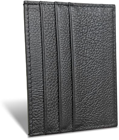 WOXVM Credit Card Holder Wallet RFID Blocking Slim Credit Card Cases Holder Premium Leather Minimalist Front Pocket Small Wallet with 6 Card Slots and 1 Pockets for Men Women (Black)