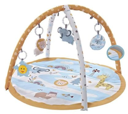 Chipolino Spielbogen Tiere, Musikfunktion, 5 Hängespielzeuge, Krabbeldecke beige