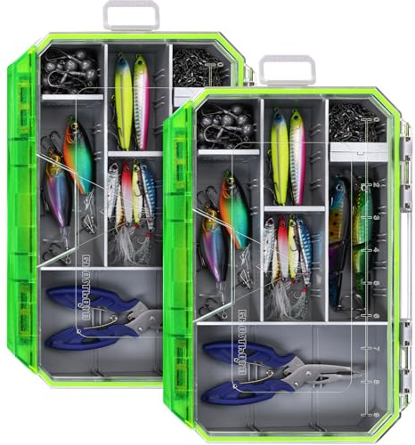 Ghosthorn Fishing Tackle Box, Waterproof 3600 and 3700 Tackle Trays, Plastic Tackle Box Organizer with Removable Dividers, Storage Lure Box and Terminal Tackle Storage