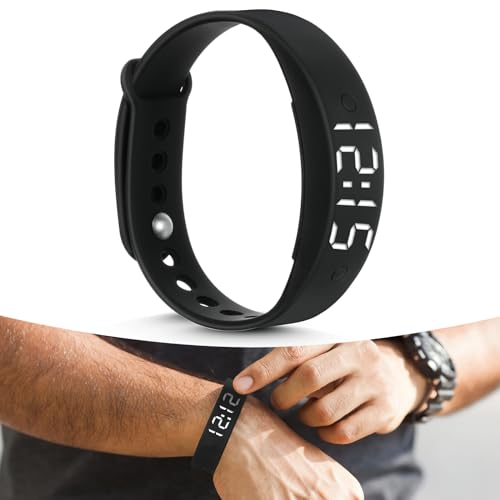 ACWOO Orologio da Polso con Promemoria a Vibrazione, Orologio di Allarme, Orologio Medico Wake Up Watch Ricaricabile, Vibrante, Esercizi, Sveglia per Sordi con Fino a 15 Sveglie Giornaliere