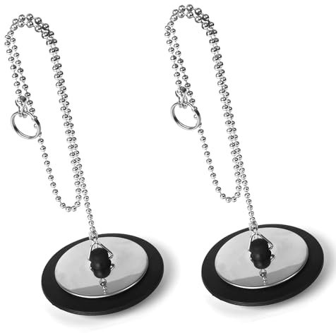 2 PCS Bath Plug Replacement | Universal Bathroom Sink Stoppers | Fits Most Drains | Durable Silicone Sink Plug | Easy to Clean and Use | Perfect for Bathtub, Kitchen, Shower Drains