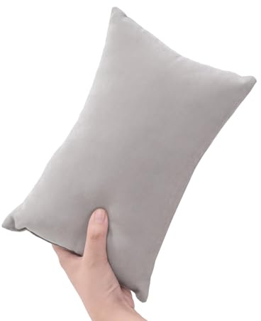 PLUSHCEWT Mini pillows for sleeping 11 x 7 Small Travel Pillow Tiny Cotton Pillows for Adult Kids Pets Dogs Neck Wrist Lumbar and Knee Machine Washable (Gray)