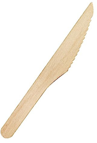 Générique 100 Couteaux Jetables en Bois de Bouleau 16,5 cm – Pratiques, Résistants et Biodégradables