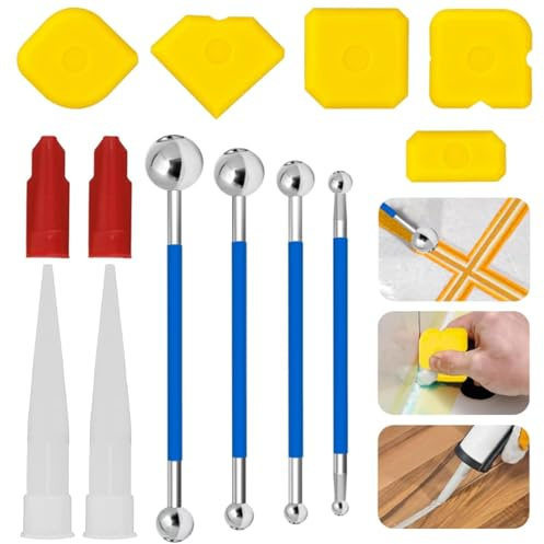 Bamyli Lot de 13 grattoirs à joints - Double extrémité - Extracteur de billes métalliques - Pour cuisine, salle de bain, carrelage