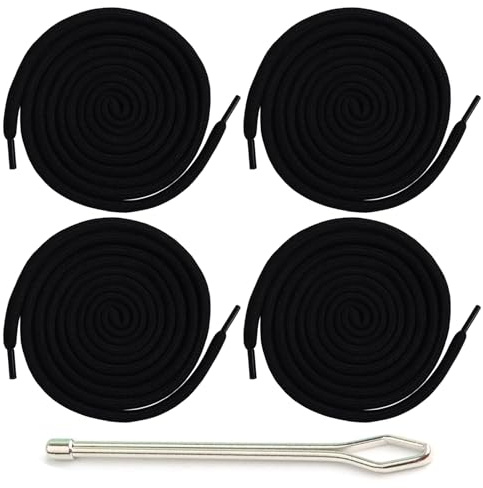 4 Piezas Cordón para Pantalones de Jogging, Cordón de Repuesto 160 CM con Enhebrador para Pantalones y Sudaderas, Cuerda Resistente de Algodón y Poliéster para Joggers, Shorts, Chándales, Abrigos