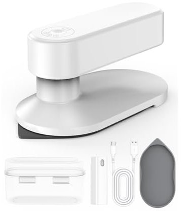 Pesfehhy Plancha de Viaje Inalámbrica para Ropa, Plancha de Tamaño Mini (Sin Vapor), Plancha Portátil Liviana de 0,7 Libras, con Caja de Almacenamiento, Almohadillas Térmicas