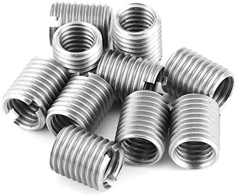 Luatoxry 10Pcs Thread Repair Sleeves, M8x1.25 Female M10x1.25 Male Thread Conversion Nut, Stainless Steel Insert Nut Threads Repair Sleeve for Automotive, Mechanical Equipment