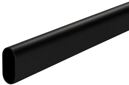 SOTECH garderobsstång oval 30 x 15 mm L: 1160 mm stål svartbelagd garderobsstång klädstång