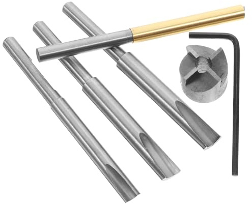 CHILDWEET Set da 2 Utensili la Lavorazione del Legno per Rifinitura Penne Mandrino a Pinza in Metallo e Albero di Taglio Pilota, Accessorio per Tornitura Penne Presa Stabile per Progetti
