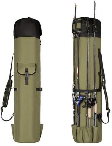 Wowelife Fishing Rod Bag Fishing Rod Case, Durable Folding Oxford Fabric Portable Large Capacity Waterproof, Fishing Gear for Men