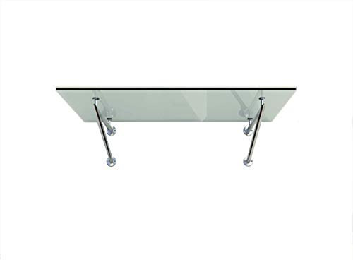 Glaszentrum Hagen - Glasvordach Vordach Pavillion Türvordach Markise Haustürvordach VSG-Glas inkl. Edelstahlhalter (Typ - V, 120x90cm)