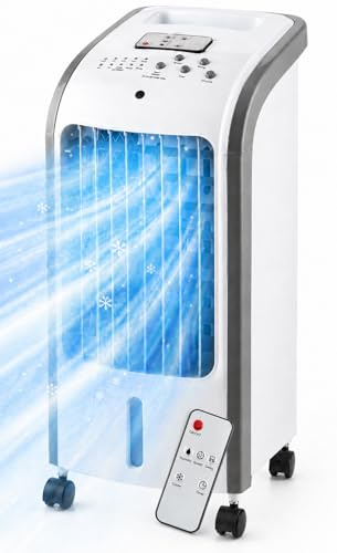 O'FRESH Condizionatore d'aria portatile 3 in 1 - Rinfresca efficacemente l'ambiente - Spegnimento automatico - 80 W - 57 x 26 x 24 cm - Bianco - Rinfrescatore d'aria - Telecomando
