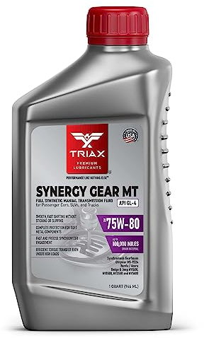 TRIAX Gear Max MT 75W-80 GL-4 - Full Synthetic Manual Transmission Fluid - Gear Box Oil - Compatible with Chrysler MS 9224 - Honda MTF - Toyota Differential (1 Quart/0.946 L)