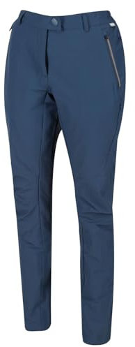 Regatta Pantalon technique Stretch Highton déperlant avec Protection UV40 et Multiples poches - Court Trousers Femme Dark Denim FR: M (Taille Fabricant: 14)