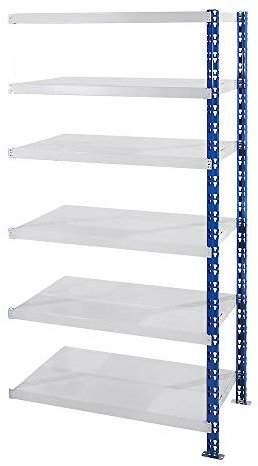 eurokraft | Universal-Steckregal | stabil | Stahlblechböden | HxBxT 1976 x 1025 x 600 mm | Anbauregal