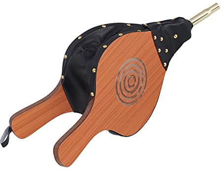 Fuelle de Chimenea, Boquilla de Soplador Aire de Madera Grande de 17,9 x 7,8 Pulgadas con Correa para Colgar para Barbacoa, Camping, Parrilla, Chimenea, Exterior