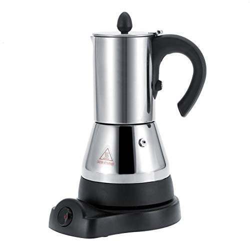 Caffettiera elettrica, caffettiera elettrica in acciaio inox da 300 ml Caffettiera moka Caffettiera elettrica Spina UE 220V, Caffettiera elettrica Moka Caffettiera elettrica(300ml)