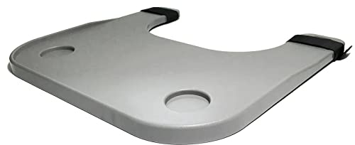 JEESHAN Tavolo rimovibile per sedia a rotelle per adulti anziani che mangiano lettura robusta plastica ABS sedia a rotelle tavolo da pranzo con portabicchieri facile da installare e rimuovere