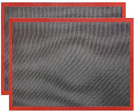 2pcs Spianatoia per Impastare Silicone Tappetini da Forno 30 X 40 CM Elevata Resistenza al Calore con Fibra di Vetro Tappetino Forato per Forno per Biscotti Pasticceria Teglia da Forno Fodera