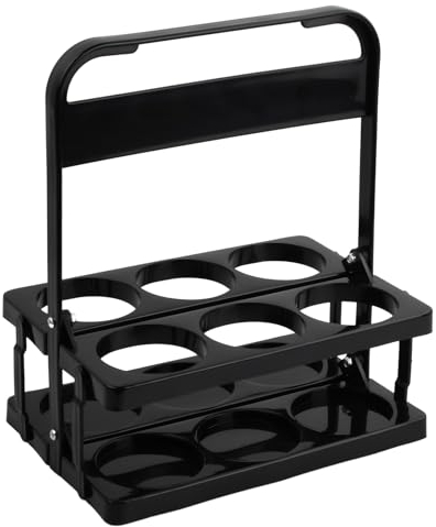 Focenat Portador de Cerveza con 6 Agujeros, Soporte para Botellas de Cerveza, Cesta de Cerveza de Plástico, Plegable Portador de Bebidas para Picnics, Camping, Fiestas, Bares, Restaurantes