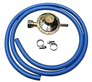 Kit Regolatore Bassa Pressione Fornelli Cucine Barbecue Gas + 2 Metri Tubo GPL + 2 Fascette