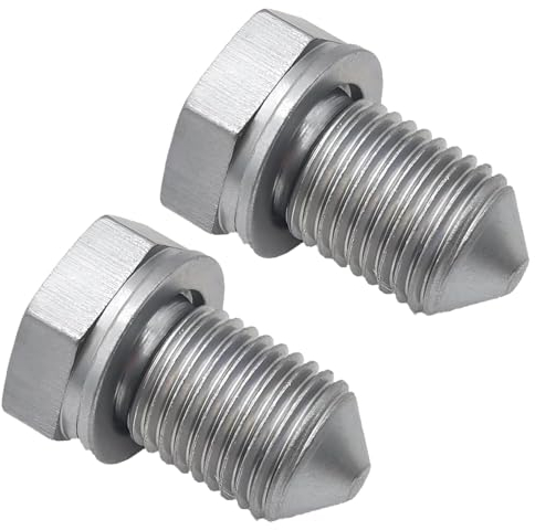 2 Stück Ölablassschraube Ablassschraube öl, Ölablassschraube Dichtring, Ölschraube, Oelablassschraube Mit Unterlegscheibe Gewinde M14 Laenge Kompatibel Mit VW Golf