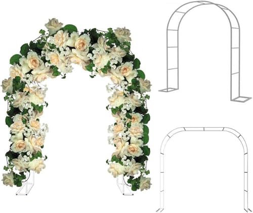 WCQSYY Arco De Jardin para Plantas Arco De Hierro Forjado para Plantas Trepadoras Arco De Rosales para Plantas Trepadoras,Blanca,W3.5M*H2.2M