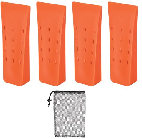 QUARKZMAN Cunei da Abbattimento in Plastica 4pz Cuneo Anteriore ABS 152 mm Cuneo Spaccalegna per Legna Alberi Legno con Borsa per Chiave a Percussione Accessori Forestali Foresta, Arancia