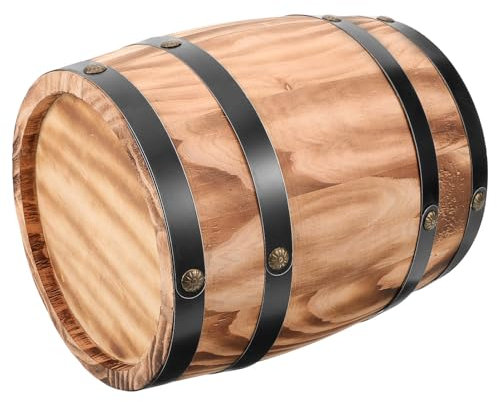 VALICLUD Holzfass Dekoration Weinfass aus Natürlichem Holz Handgefertigt Retro Stil für Bar Garten Küche
