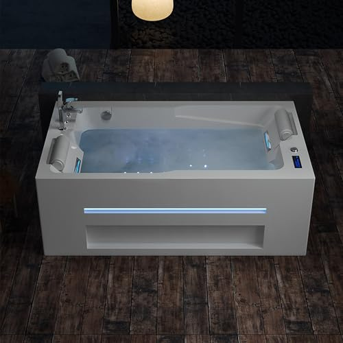 Empava PRO Series Jetted Tub, Luxury 56-Jet Whirlpool Bathtub, 71