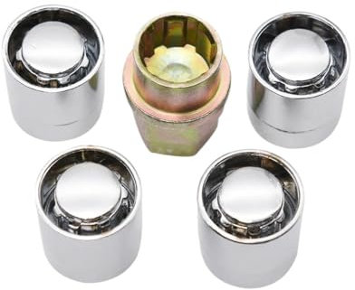 HZSMYXGS Bulloni Cerchioni Compatibile con Toyota 4 Dadi di bloccaggio delle Ruote 1 Chiave M12x1.5 Dadi di bloccaggio delle Ruote Dadi di bloccaggio cromati per Pneumatici 4+1