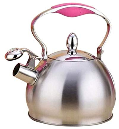 Bollitore da tè con fischio da 2,5 l, bollitori con fischio, ebollizione Rapida con Calore, Manico scanalato in PP, fornello a Gas, fornello a induzione, bollitore Universale