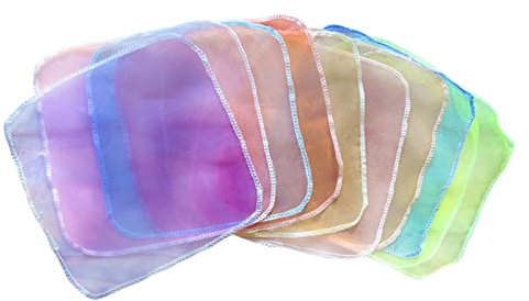 RCULWPLP 10 Sensory Cloths, Dance And Juggling Cloths for From 6 to 12 Months