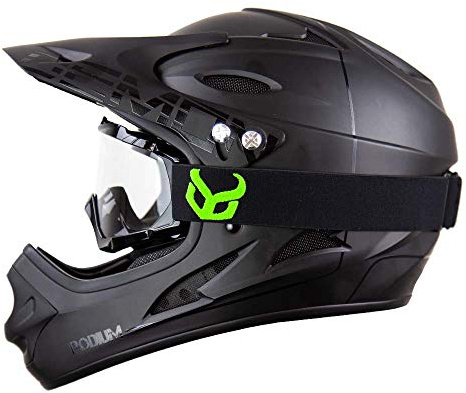 Demon United Podium Full Face Mountain Bike Helmet with Demon Viper MTB Goggles - 3 Color Options Available (Black Frame, XLarge)