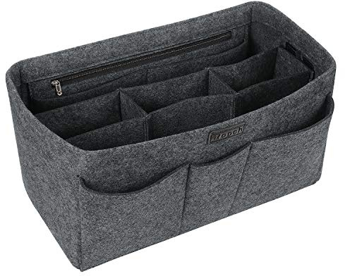 Ropch Felt Insert Bag Organizer Bag in Bag, Women Tote Purse Organizer Bag Organiser Insert Handbag, Gray/M