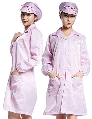 Schutzanzug mit Kapuze,elastischen Bündchen,Anti-Static Chemical Säure Alkali Öl Composite-Stoff Schutzanzug für Reinigung,Malerei,Herstellung,Rosa,XXL