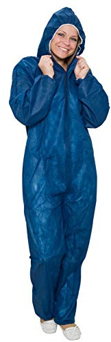10 x Einweg Overall Blau Gr. XXL Premium Plus | Dicke Qualität Maleroverall Schutzanzug für leichte Malerarbeiten, Lackierarbeiten, Reinigungsarbeiten | Maleranzug Schutzkleidung Overall mit Kapuze