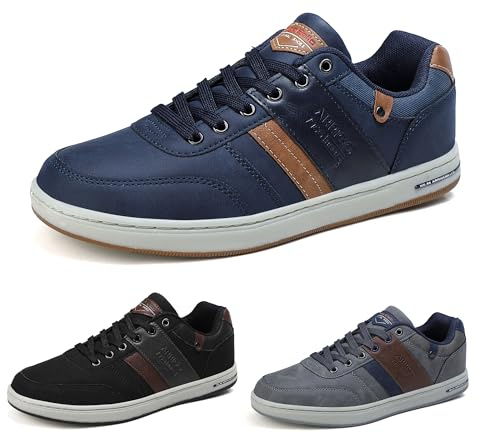 ARRIGO BELLO Casual Shoes Mens Trainers Walking Shoe Skate Athletic Formal Classic Sneakers Men Size 7-11UK, Navy, Size 7