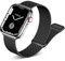Faliogo Métal Bracelet Compatible avec Bracelet Apple Watch 42mm 44mm 45mm, Bracelet de Remplacement en Acier Inoxydable avec Aimant Compatible pour iWatch Series 7/6/5/4/3/2/1/SE, Noir