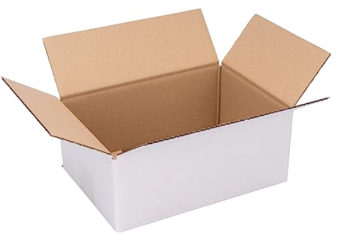 verpacking Faltkartons 250 x 175 x 100 mm Weiß (Außenmaß 255 x 180 x 110 mm) KK 24 1-wellig Versandkarton für kleine Waren Kartons (25 Stück)