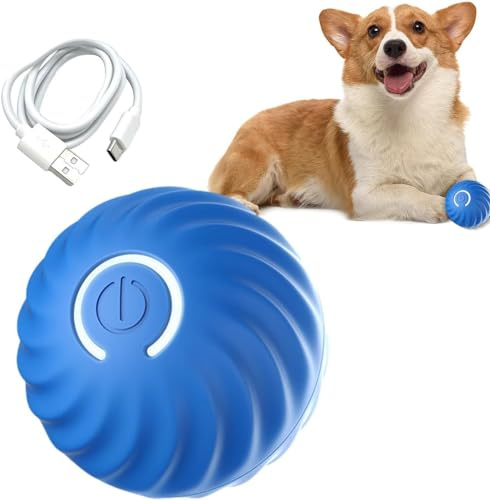 Balle auto-roulante intelligente pour chien avec 2 modes longue durée de vie de la batterie, nouvelle balle électrique intelligente pour chat avec coque remplaçable, balles rechargeables pour chats
