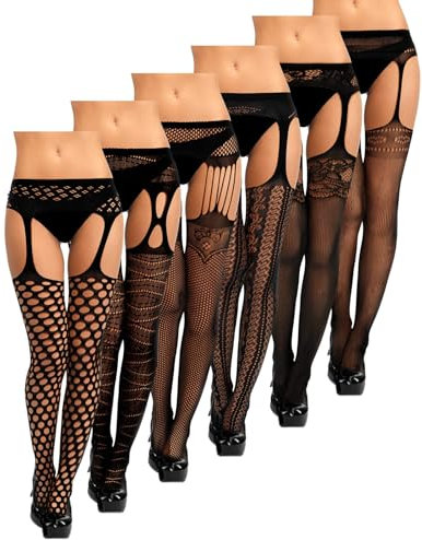 DGUSO StrapsstrüMpfe für Damen,NetzstrüMpfe,Strapsstrumpfhose für Damen,es Gibt 6 Paar, um Ihren TäGlichen TragebedüRfnissen Gerecht zu Werden